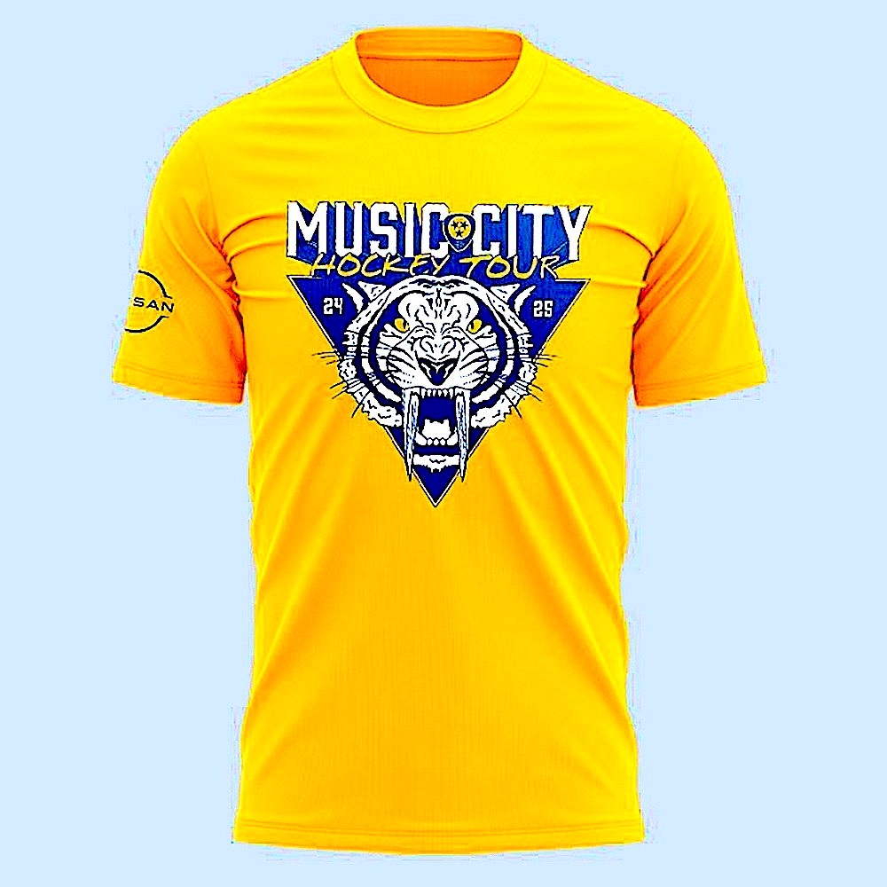 Nashville Predators Music City Hockey Tour Yellow T-Shirt